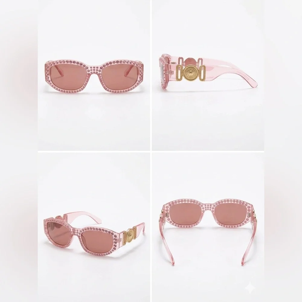 NEW | Pink Jeweled Sunglasses with Gold Accent (Included case)